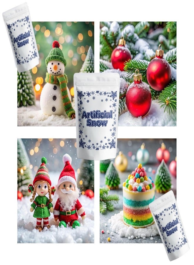 Newvent® 100Gram Artificial Instant Snow Powder for Christmas Decorations, Winter Crafts, Photography Props, Kids’ School Projects, DIY Crafts & Party Decor | Fluffy Realistic Fake Snow for Holidays - Image 4